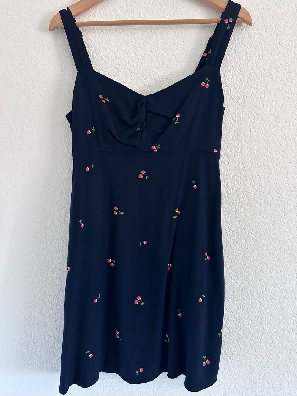 Old Navy Navy Dress with Pink Cherry Print - Midi Sundress - Size M - Like New!